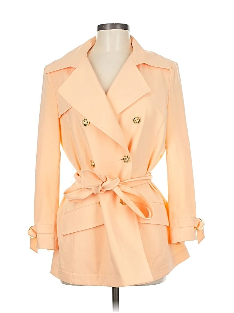 Pre-owned St John Trenchcoat In Orange