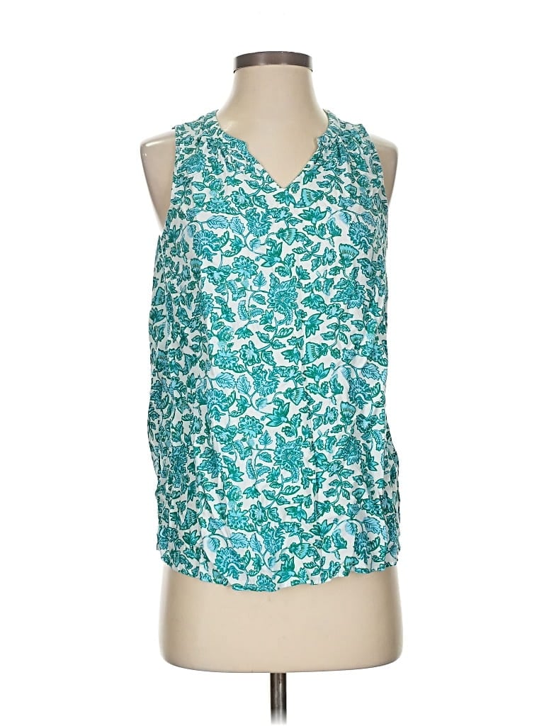 Pre-owned Croft & Barrow Sleeveless Blouse In Blue