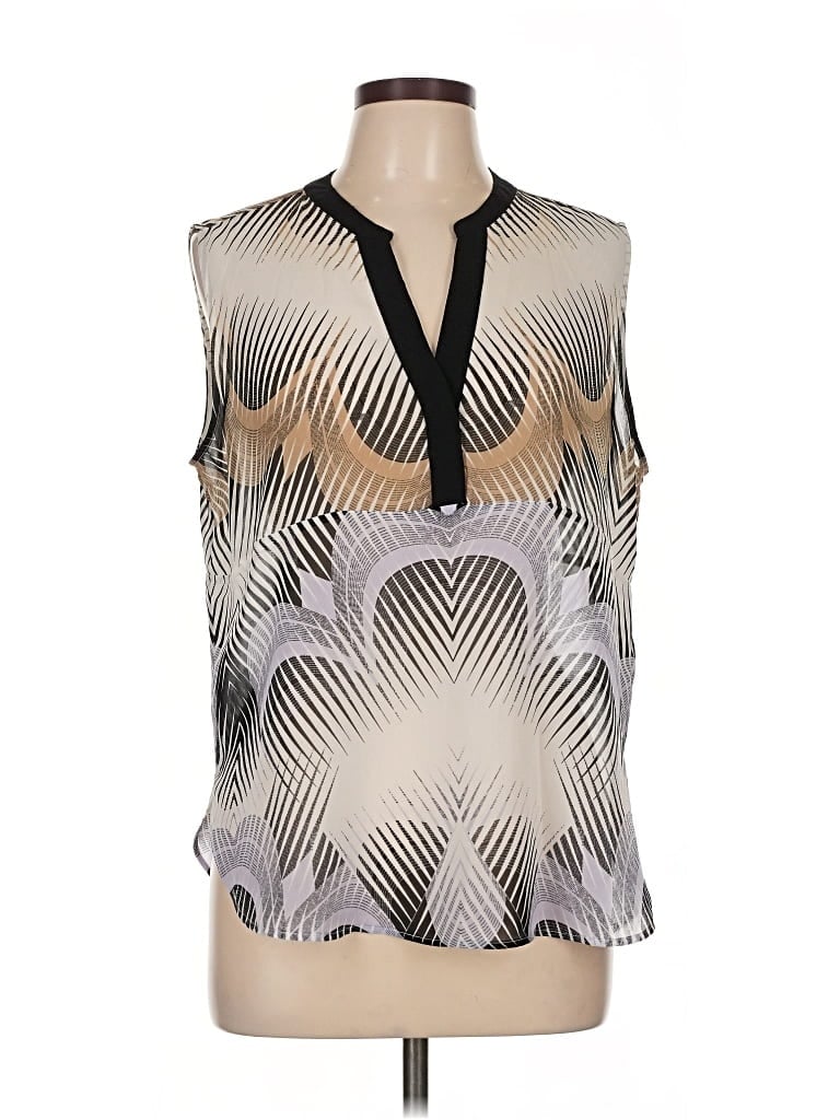 Pre-owned 1.state Sleeveless Blouse In Silver