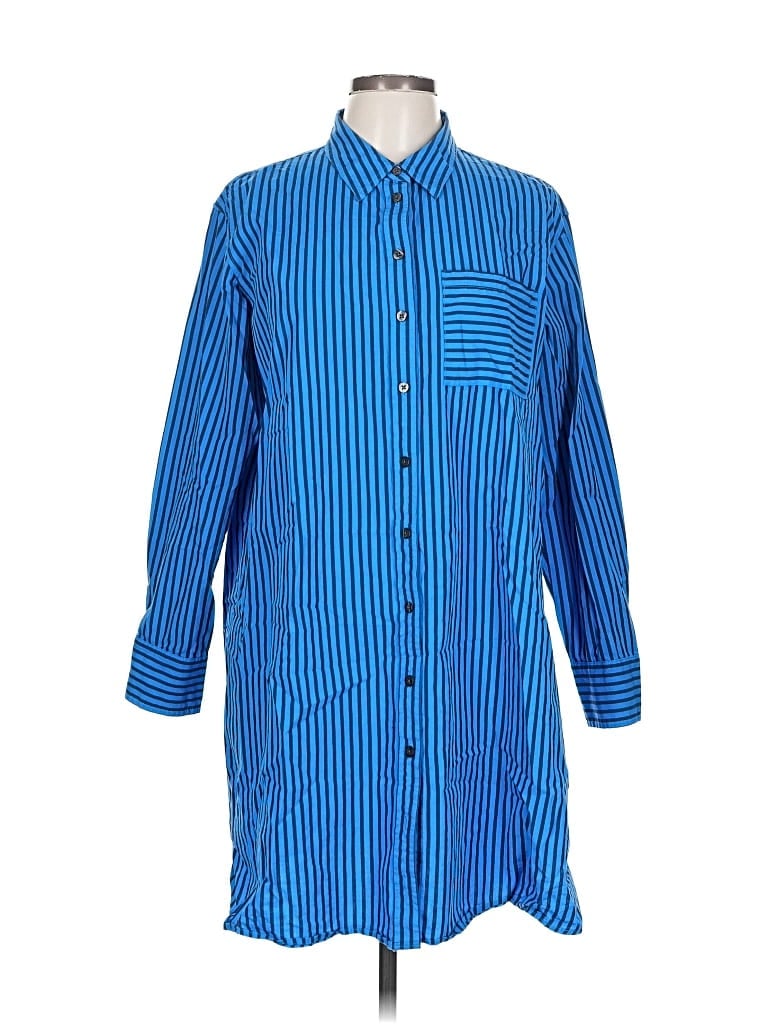 Pre-owned Draper James 3/4 Sleeve Button Down Shirt In Blue