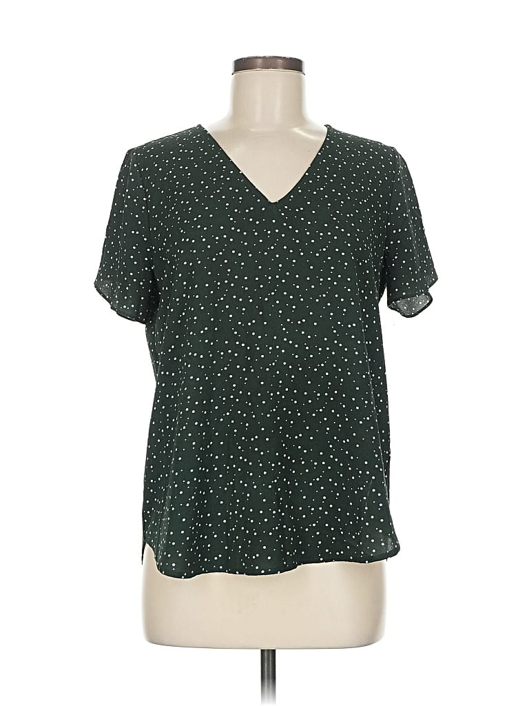Pre-owned 41hawthorn Short Sleeve Blouse In Green