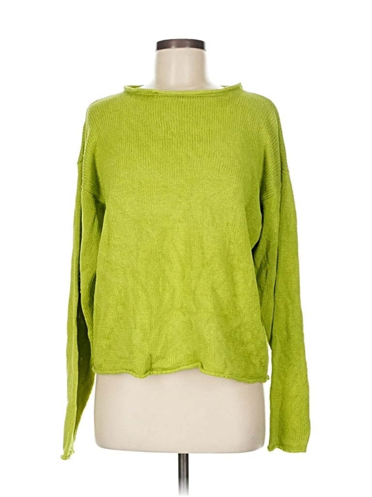 Pre-owned Ann Taylor Silk Pullover Sweater In Green