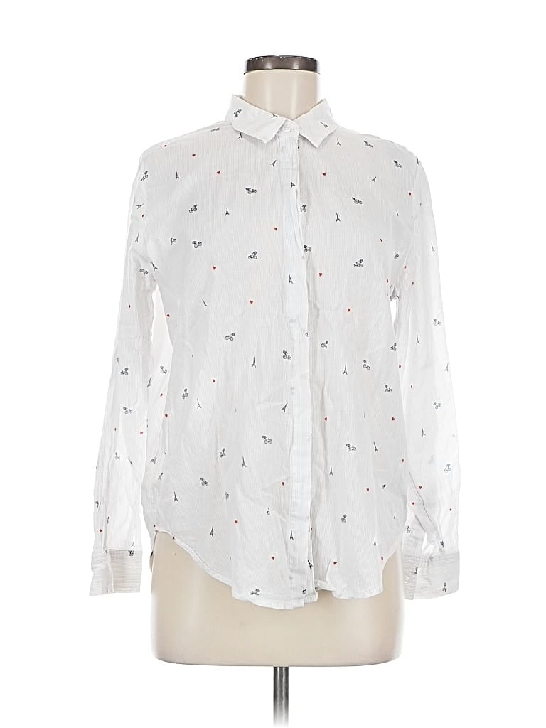 Pre-owned Rails Long Sleeve Button Down Shirt In White