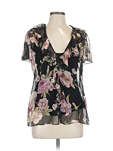 Lauren by Ralph Lauren Short Sleeve Silk Top (view 1)