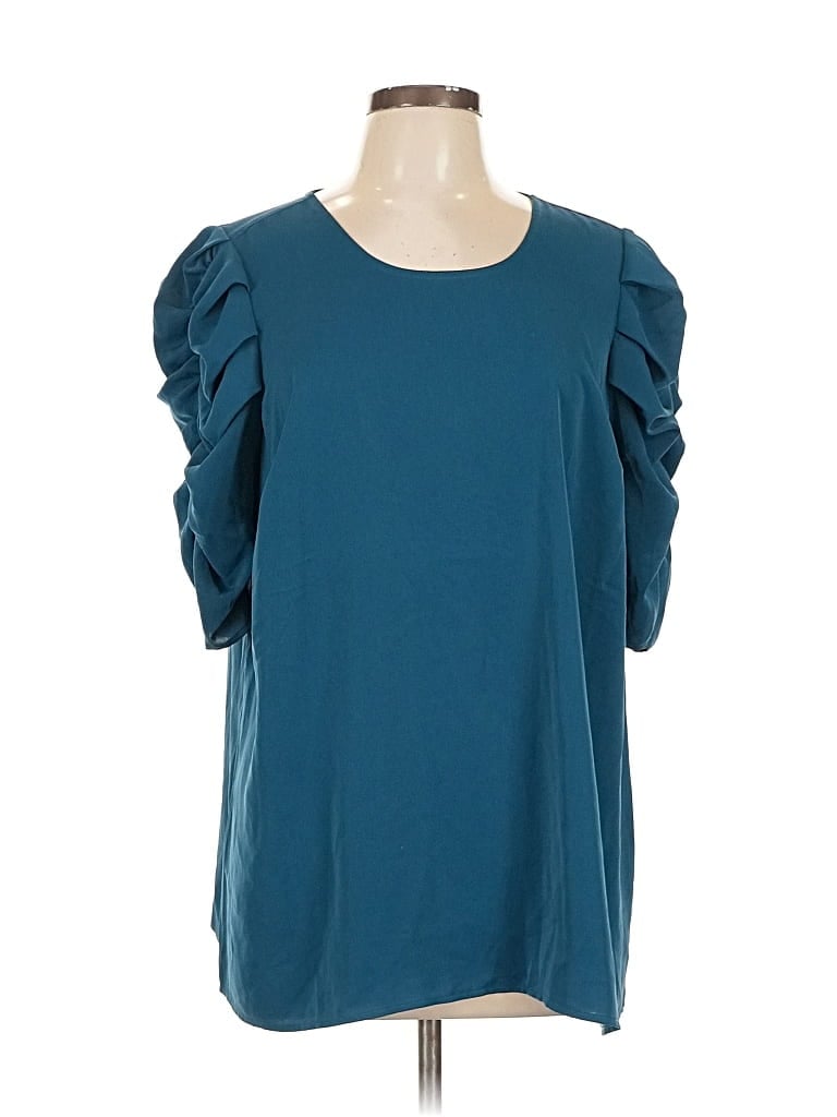 Pre-owned Torrid Short Sleeve Blouse In Blue