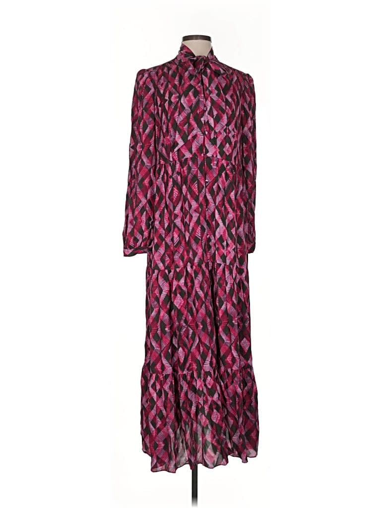 Pre-owned Marie Oliver Casual Dress In Burgundy