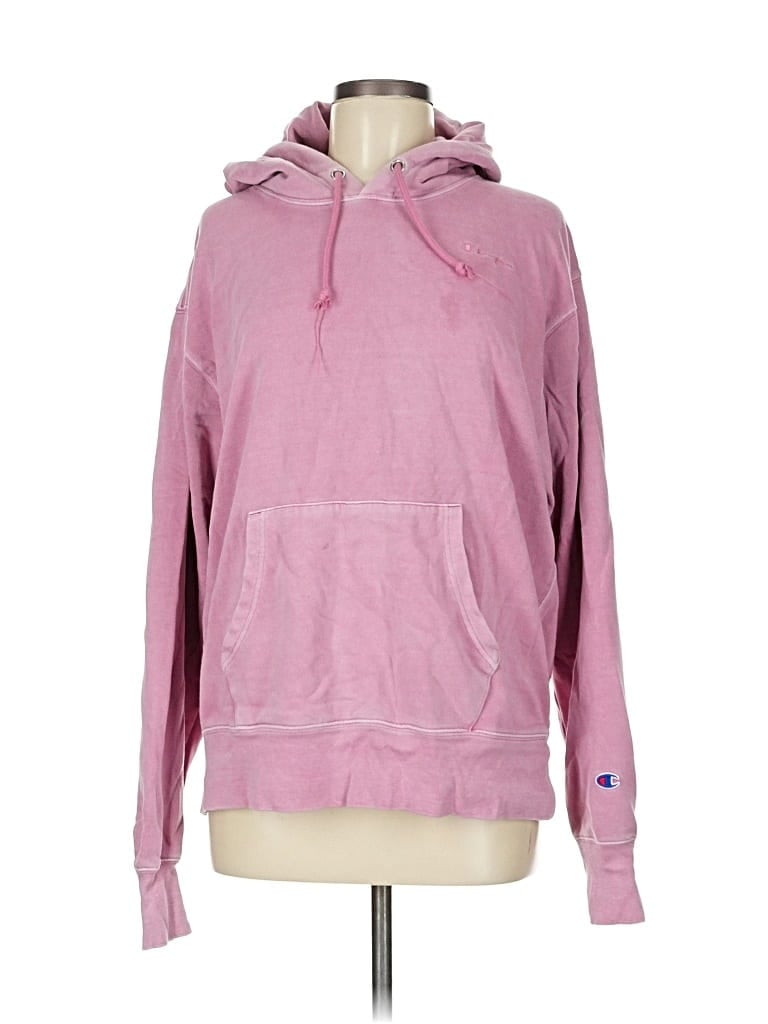 Pre-owned Champion Pullover Hoodie In Pink
