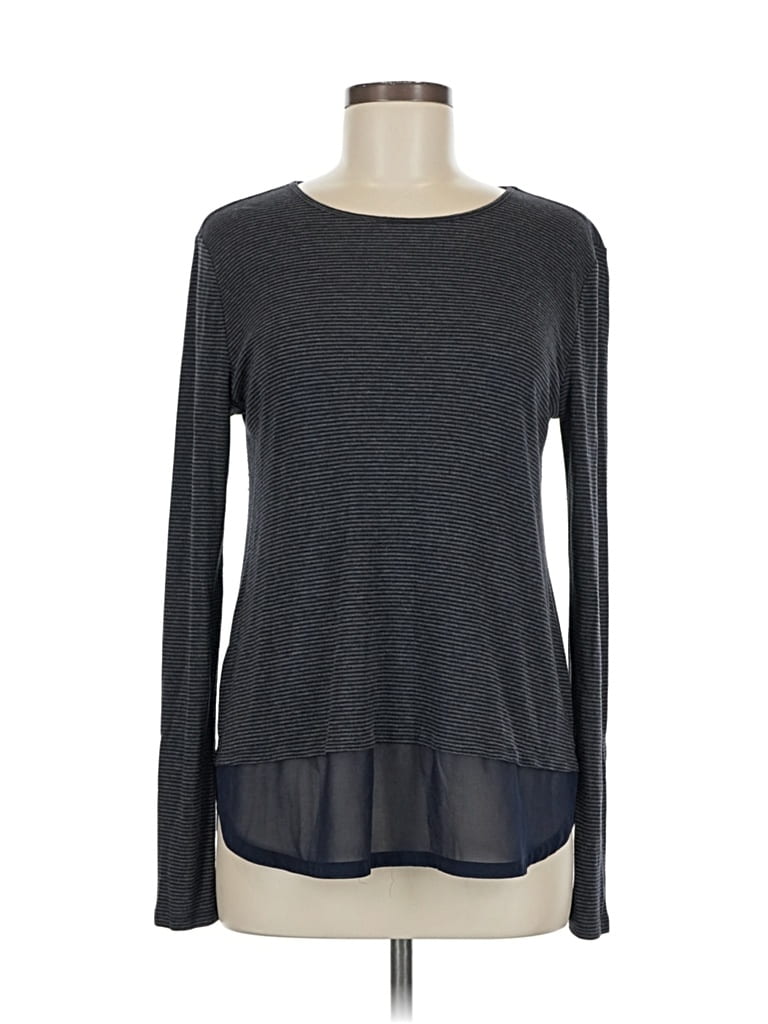 Pre-owned Ann Taylor Loft Long Sleeve T-shirt In Gray