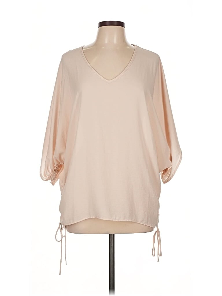 Pre-owned Assorted Brands 3/4 Sleeve Blouse In Brown