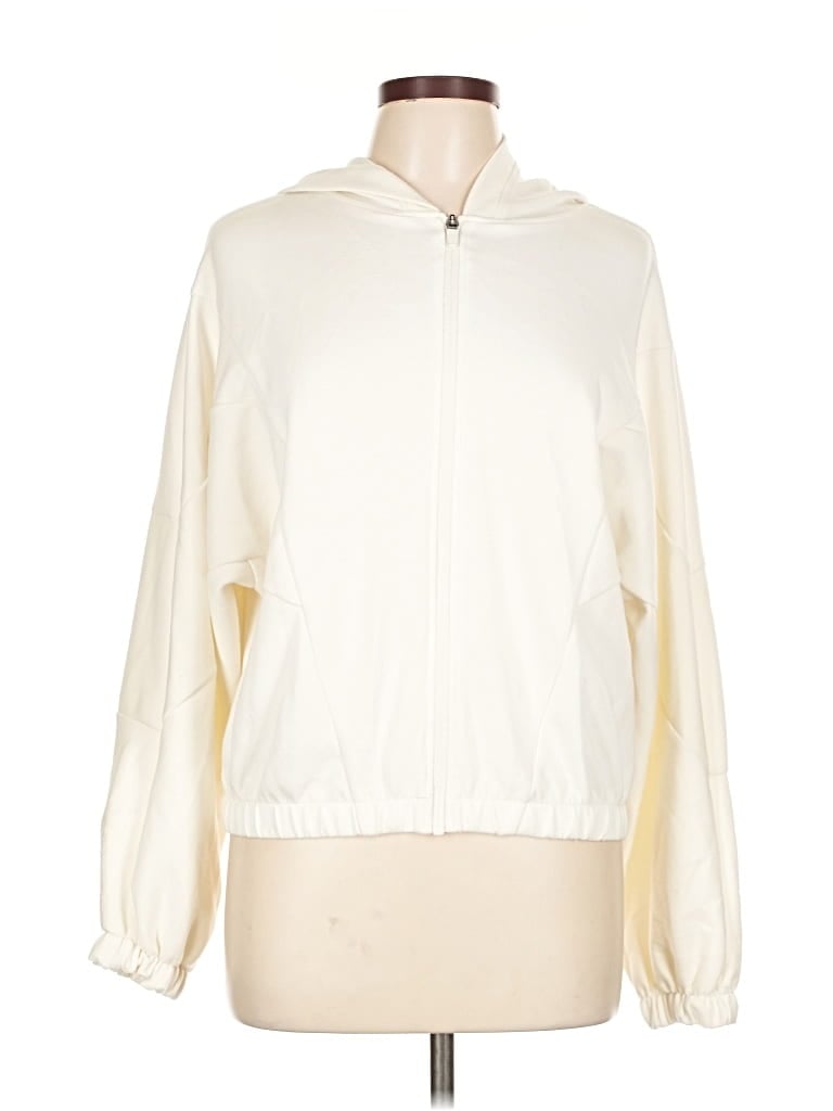Pre-owned Sincerely Jules Zip Up Hoodie In White