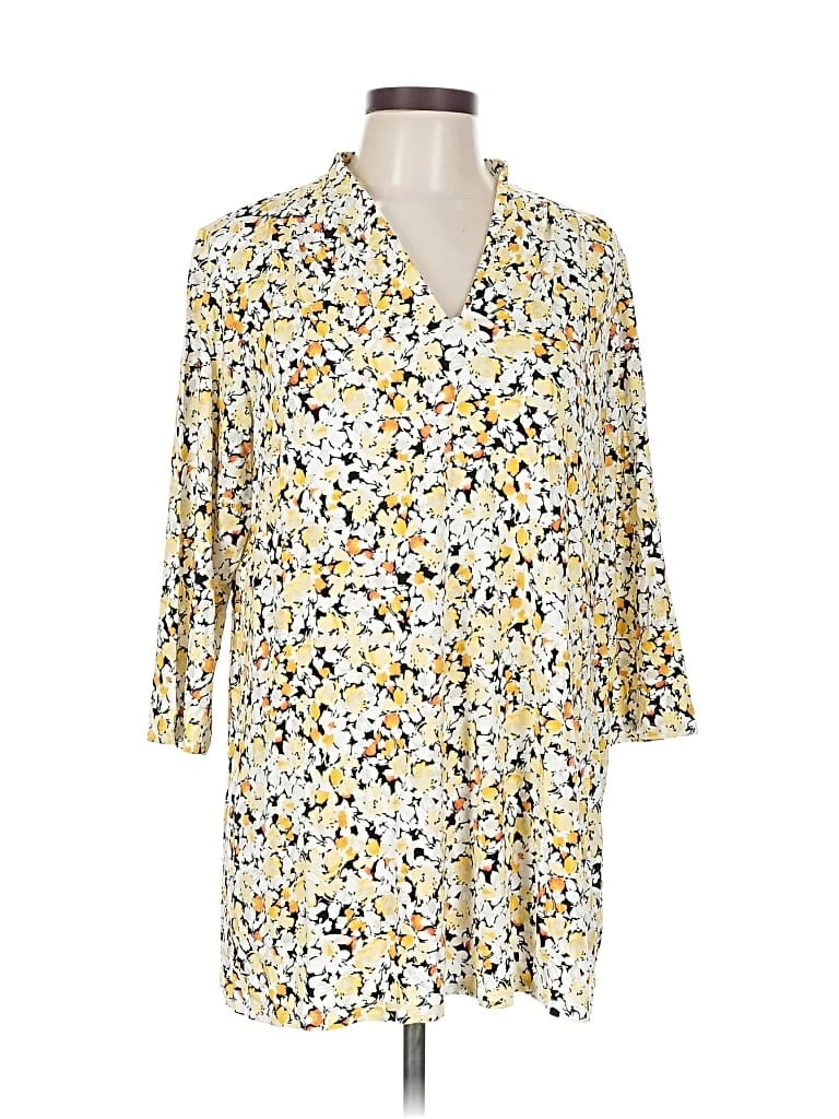 Pre-owned Jjill 3/4 Sleeve Blouse In Yellow