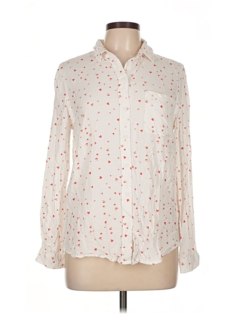 Pre-owned Beachlunchlounge Long Sleeve Blouse In White