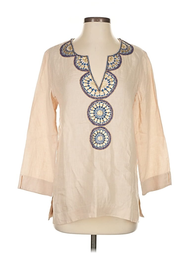 Pre-owned Lilly Pulitzer 3/4 Sleeve Blouse In White