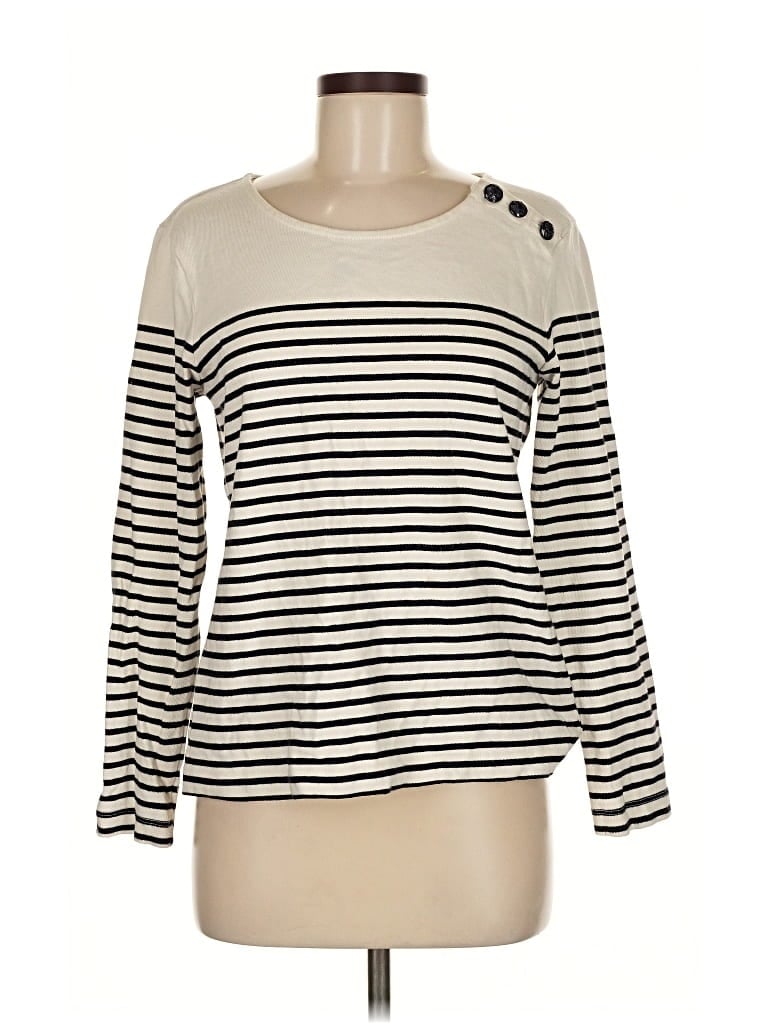 Pre-owned Banana Republic Long Sleeve T-shirt In White