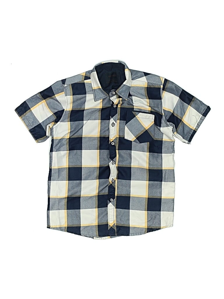 Pre-owned Assorted Brands Kids' Short Sleeve Button Down Shirt In Blue