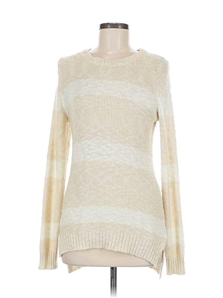 Pre-owned Pink Rose Pullover Sweater In White