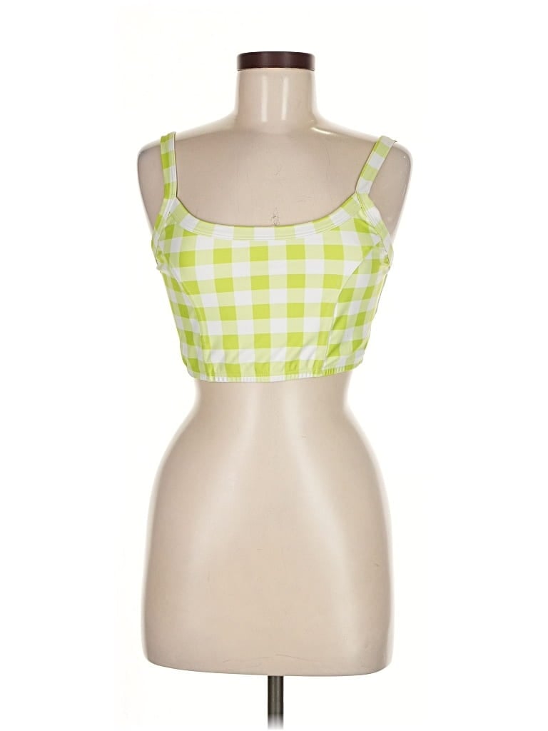 Pre-owned Year Of Ours Tank Top Green Square Neckline Tops