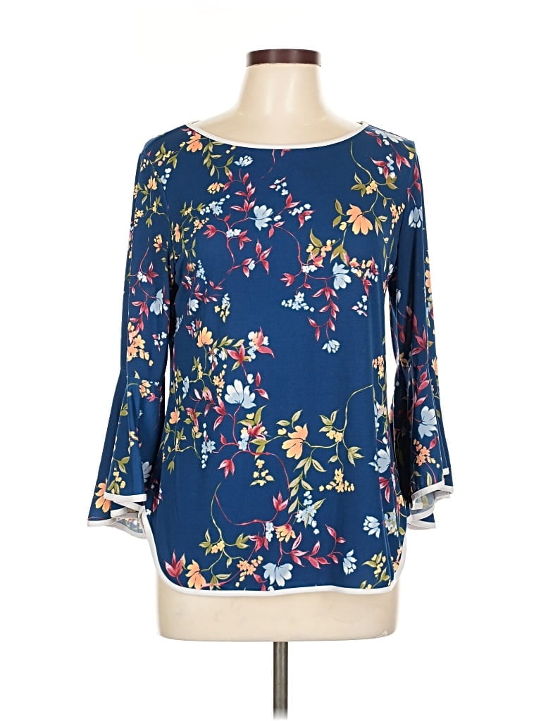 Pre-owned Sam & Jess 3/4 Sleeve T-shirt In Blue