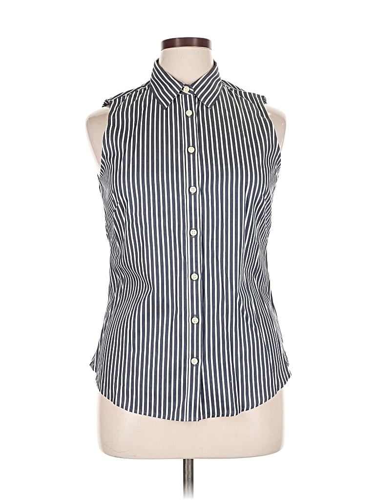 Pre-owned Banana Republic Sleeveless Button Down Shirt In Black