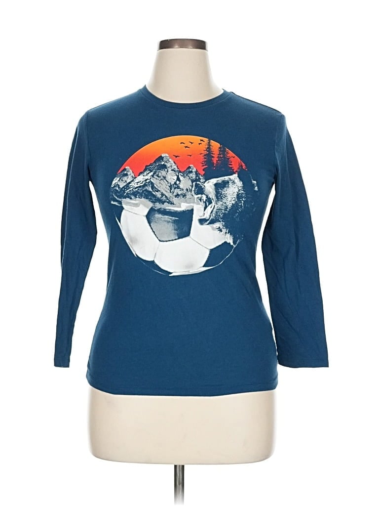 Pre-owned Old Navy 3/4 Sleeve T-shirt In Blue