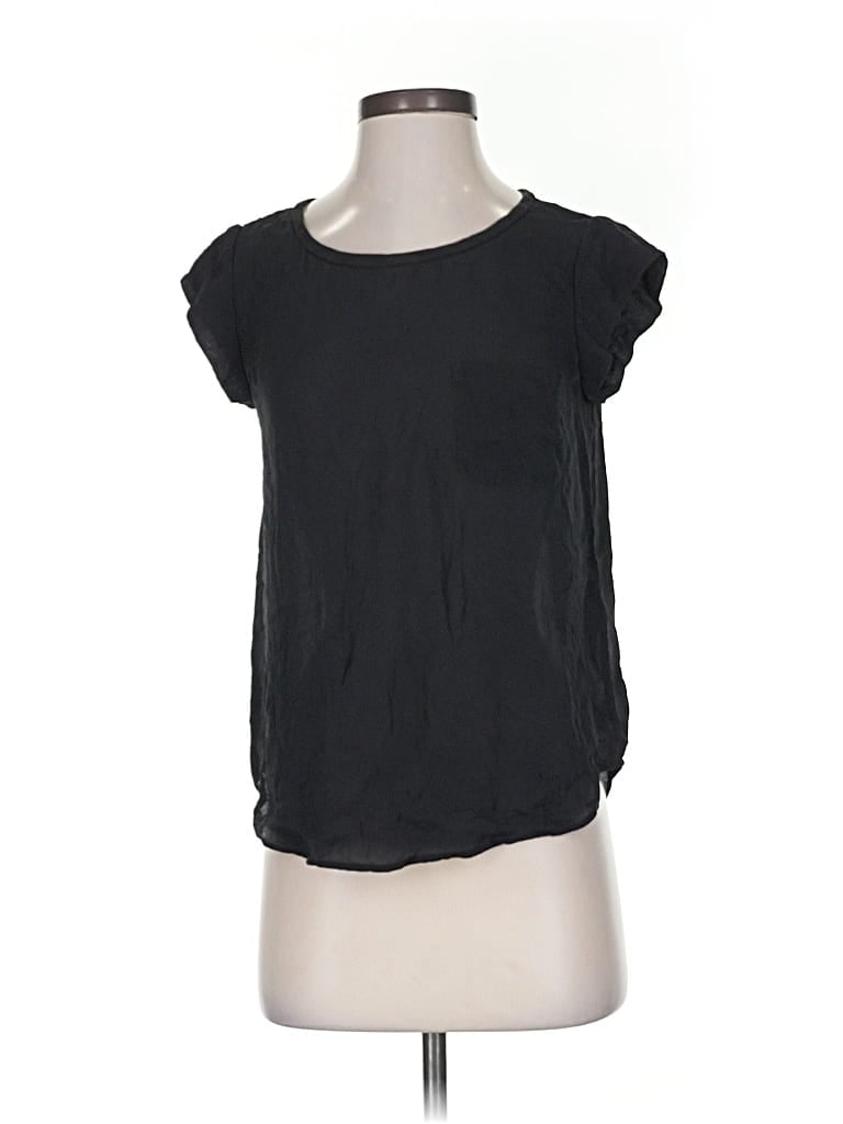 Pre-owned Joie Short Sleeve Top Black Scoop Neck Tops