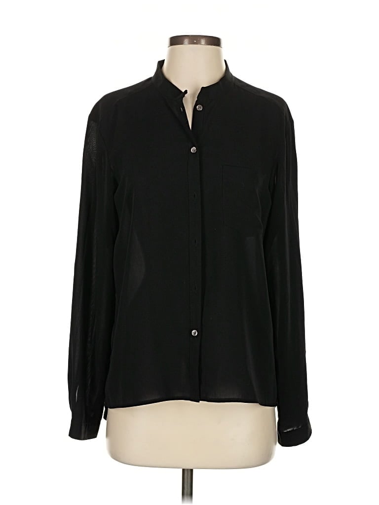 Pre-owned Frenchi Long Sleeve Blouse In Black