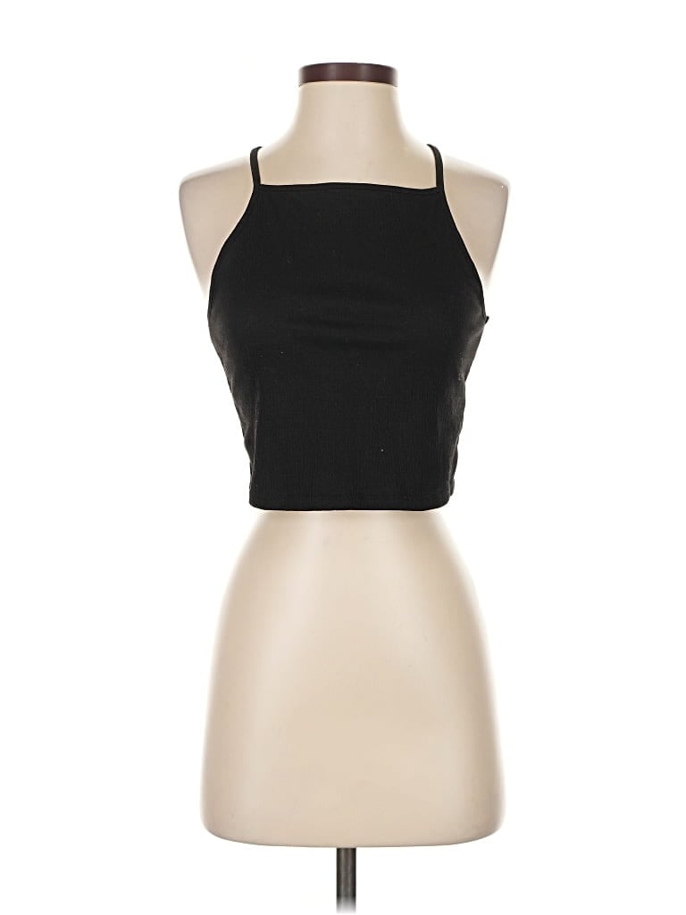 Pre-owned Divided By H&m Tank Top Black Halter Neckline Tops