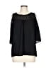 NY Collection 100% Polyester Black 3/4 Sleeve Blouse Size L - photo 1