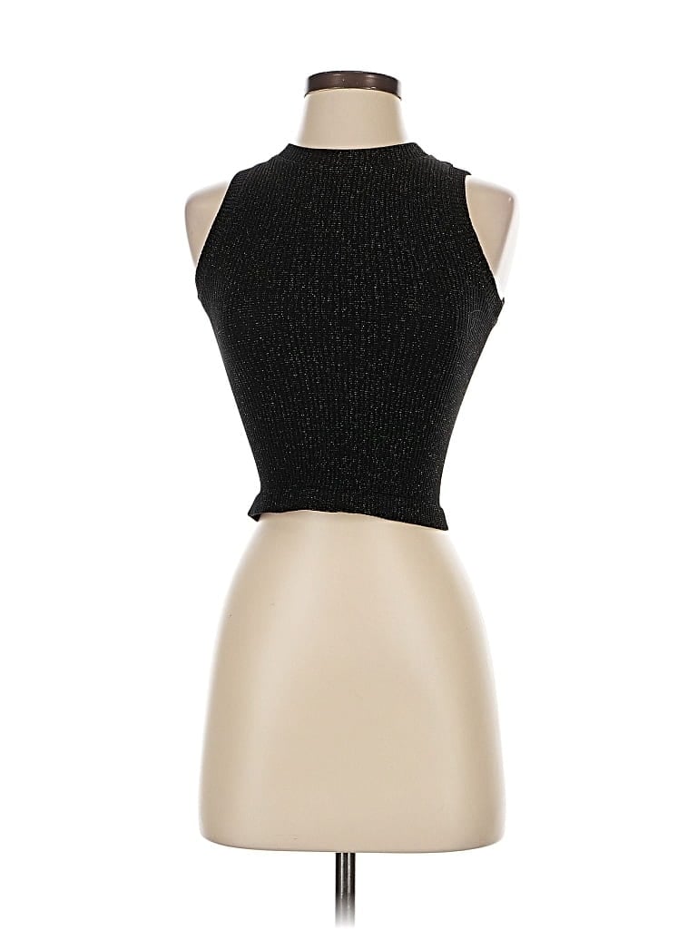 Pre-owned Aura Tank Top Black Halter Neckline Tops