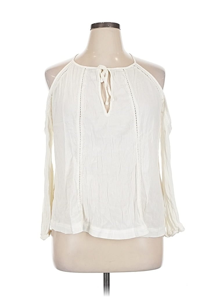Pre-owned Abercrombie & Fitch 3/4 Sleeve Blouse In White
