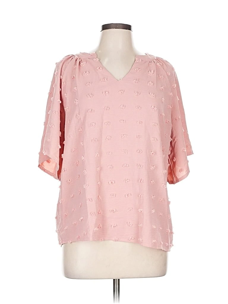 Pre-owned Unbranded 3/4 Sleeve Blouse In Pink