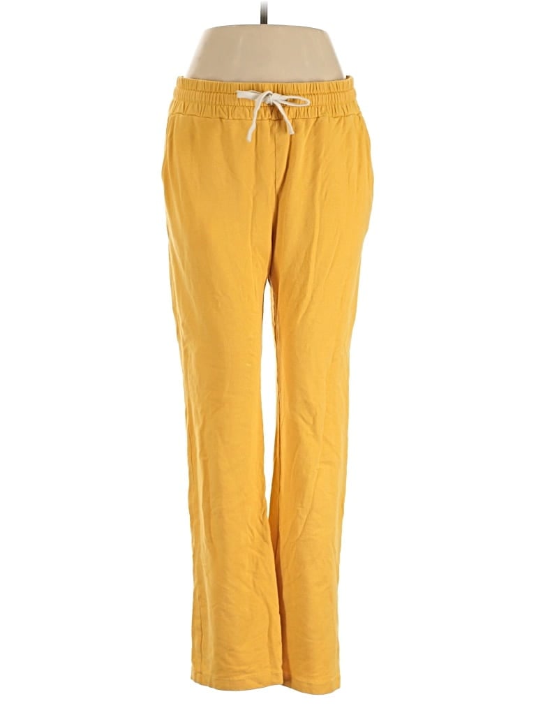 Pre-owned Monrow Casual Pants In Yellow