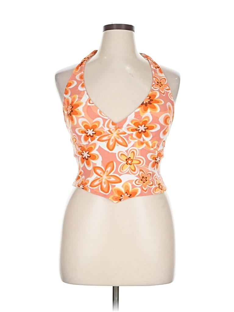 Pre-owned Rue21 Tank Top Orange Halter Neckline Tops