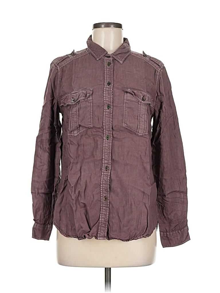 Pre-owned American Eagle Outfitters Long Sleeve Button Down Shirt In Brown