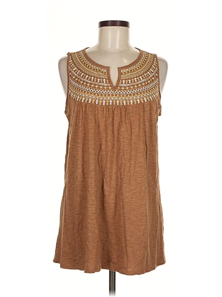 Pre-owned Jjill Sleeveless Blouse In Brown