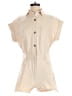 Zara 100% Cotton Solid Tan Ivory Romper Size S - photo 1
