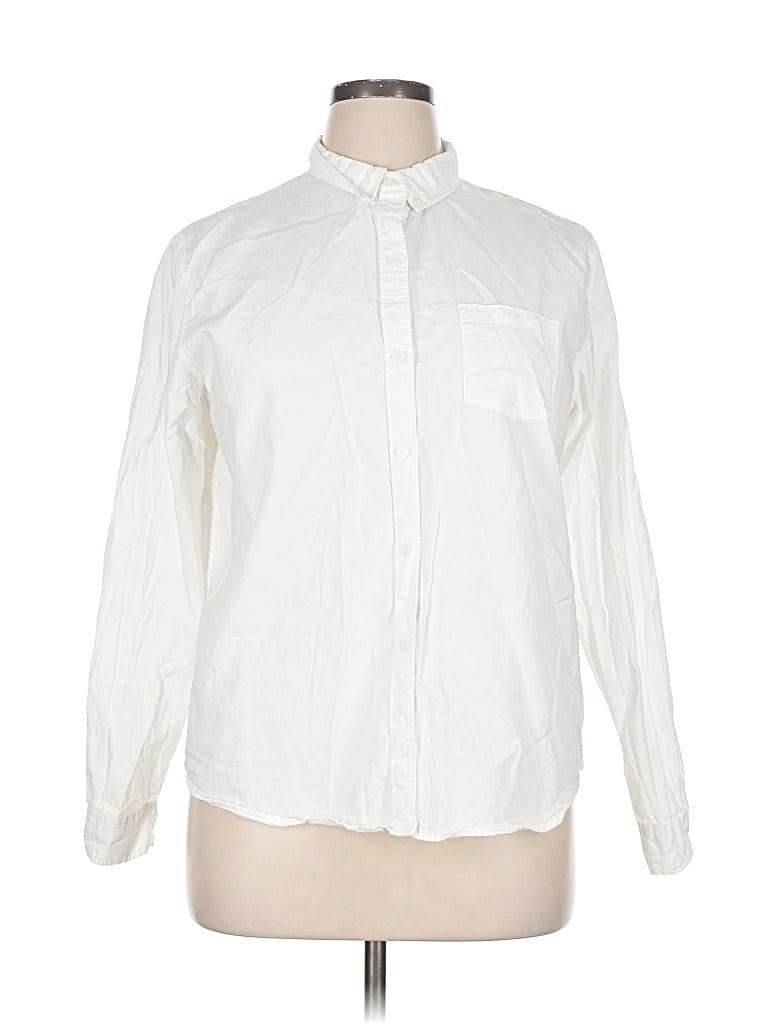 Pre-owned Universal Thread Long Sleeve Button Down Shirt In White