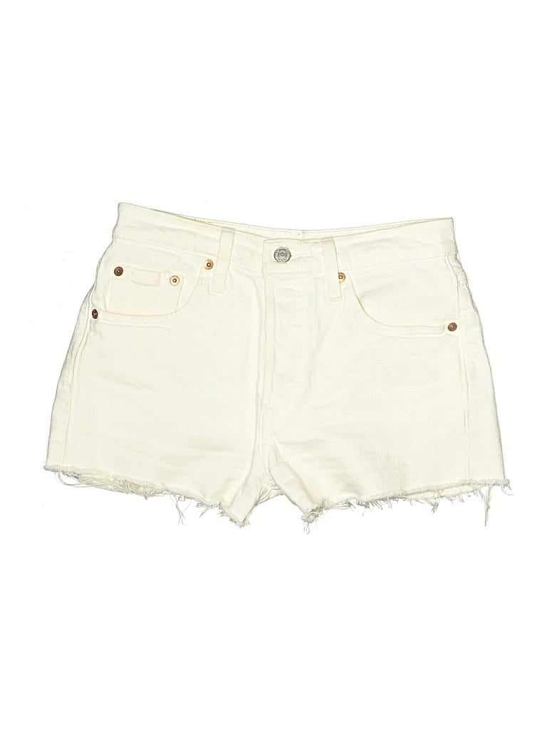 Pre-owned Levi's Denim Shorts In White