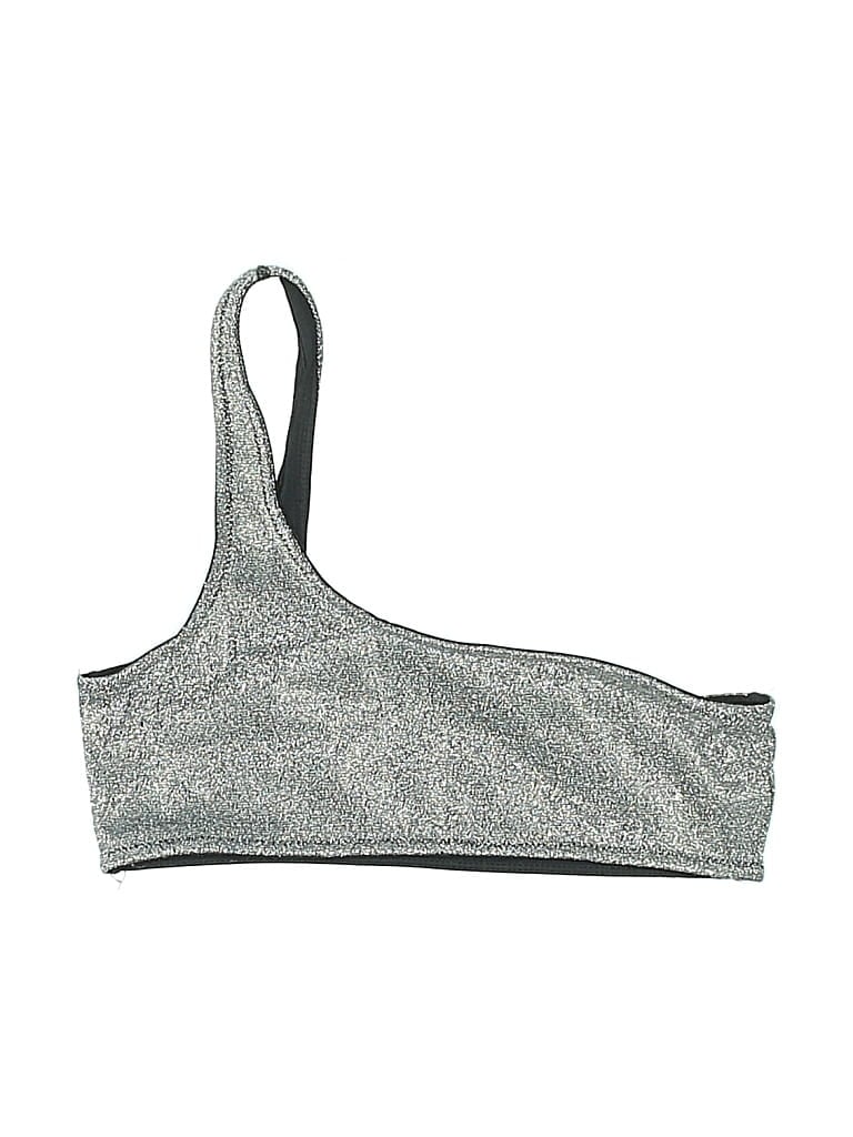 Pre-owned Triangl Swimsuit Top Silver Metallic Pattern Swimwear