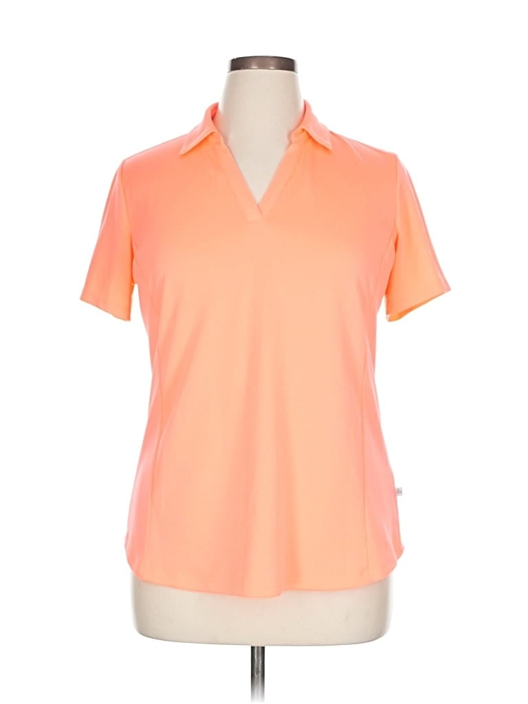 Pre-owned Lady Hagen Short Sleeve Blouse In Orange