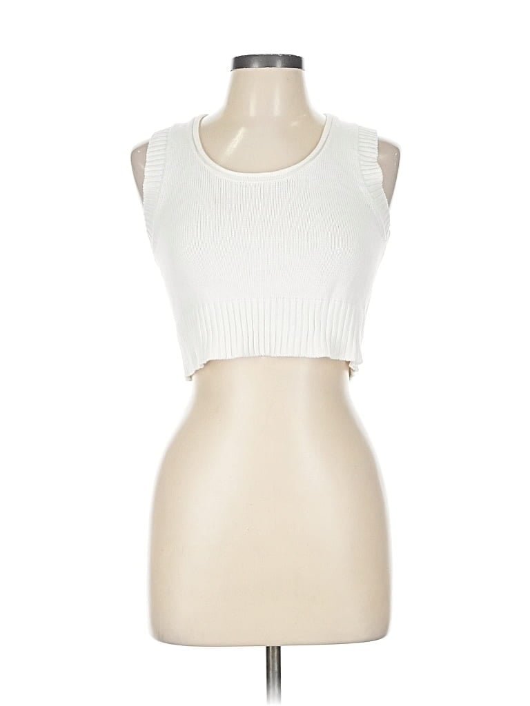 Pre-owned Hunter & Brown Pullover Sweater In White