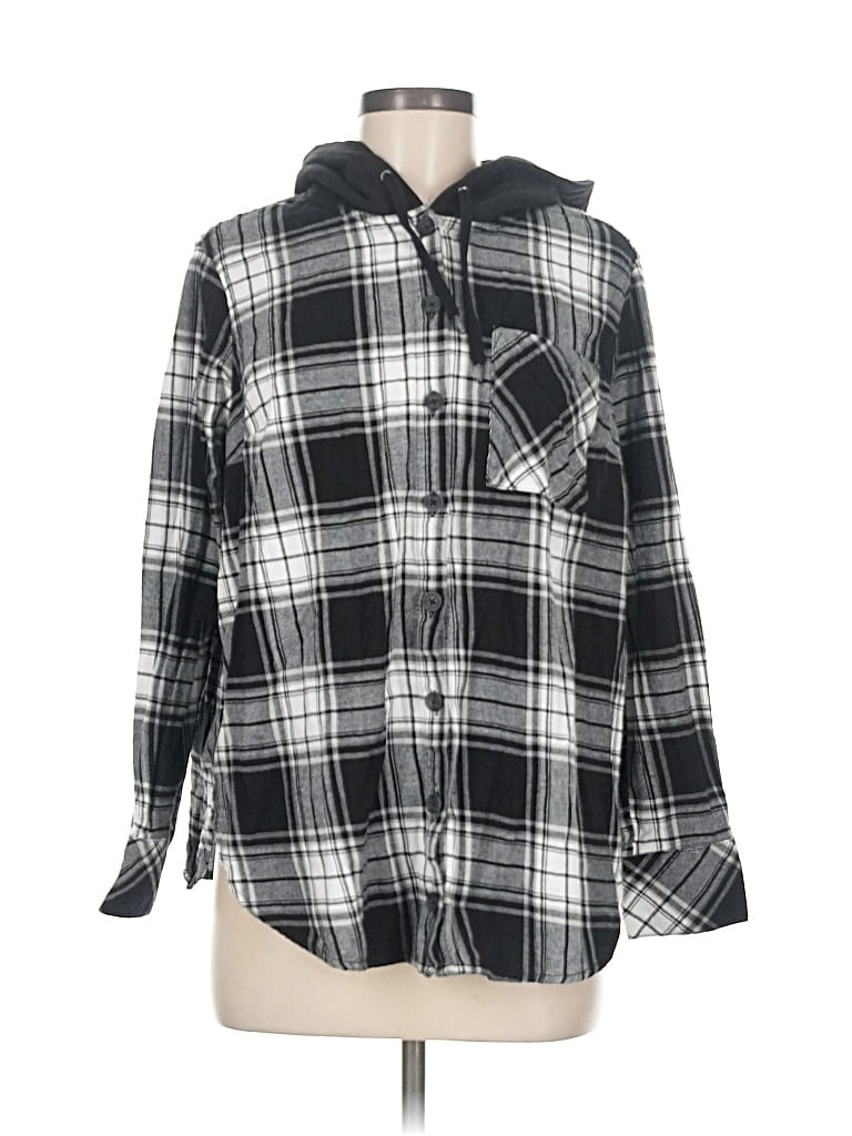 Pre-owned Torrid Long Sleeve Button Down Shirt In Black