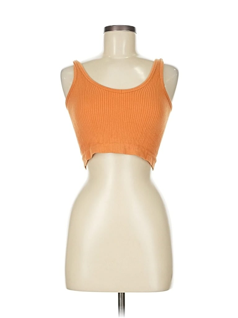 Pre-owned Out From Under Tank Top Orange Strapless Neckline Tops