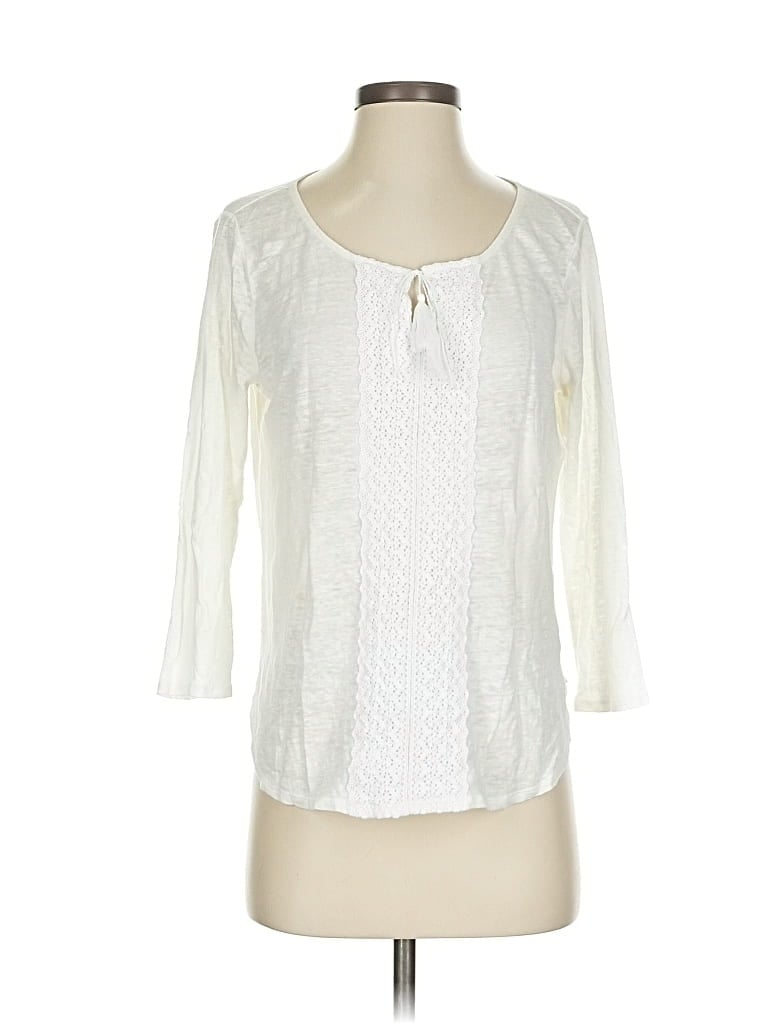 Pre-owned Nydj 3/4 Sleeve Blouse In White