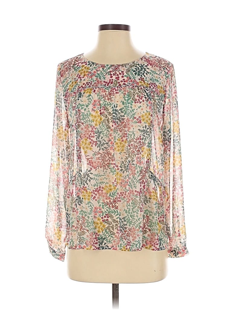 Pre-owned Ann Taylor Loft Long Sleeve Blouse In Pink