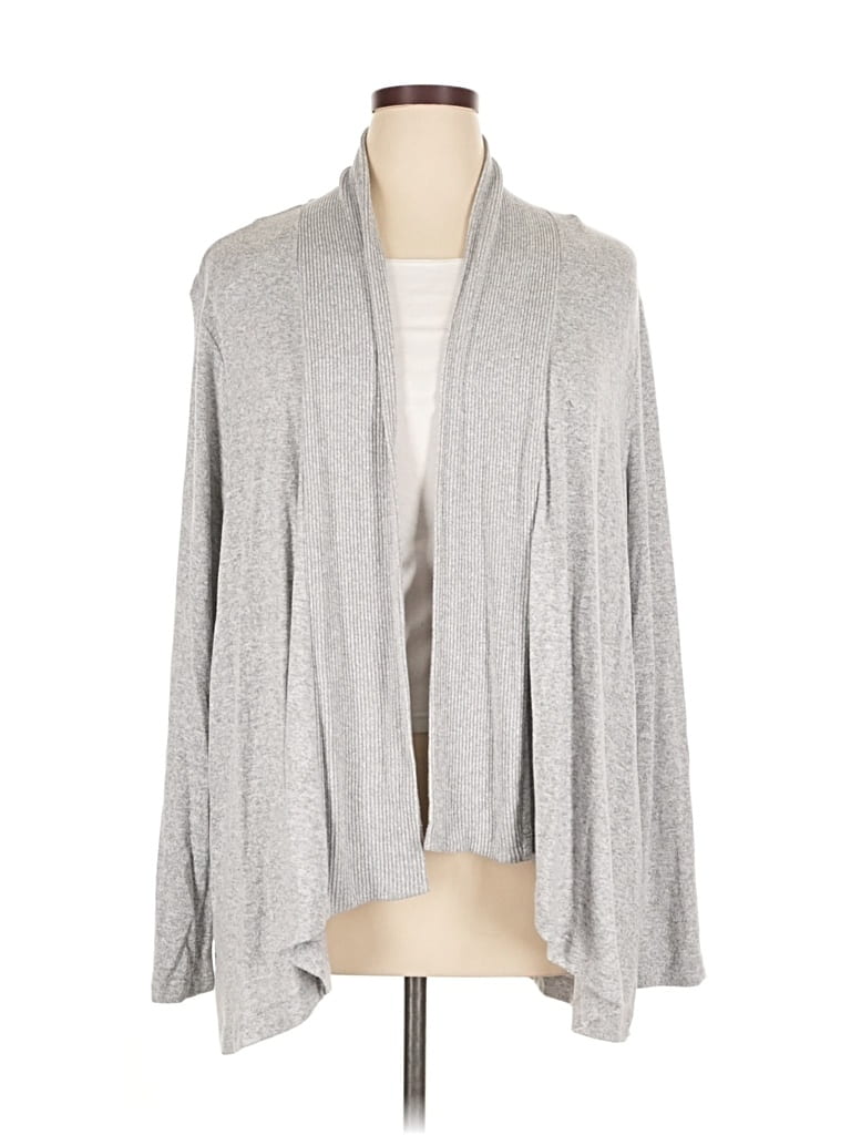 Pre-owned Ann Taylor Loft Cardigan Sweater In Gray
