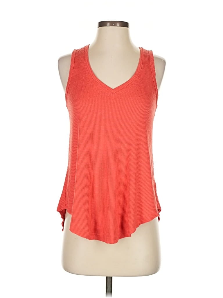 Pre-owned Z Supply Tank Top Orange Plunge Neckline Tops