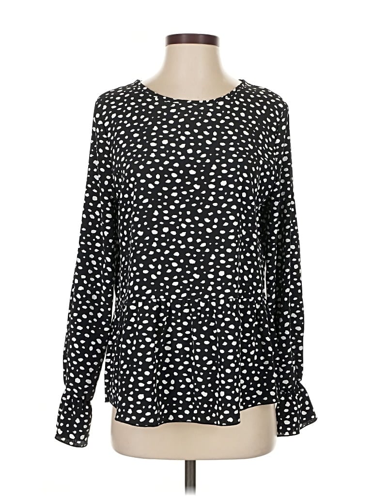 Pre-owned Mts Long Sleeve Blouse In Black