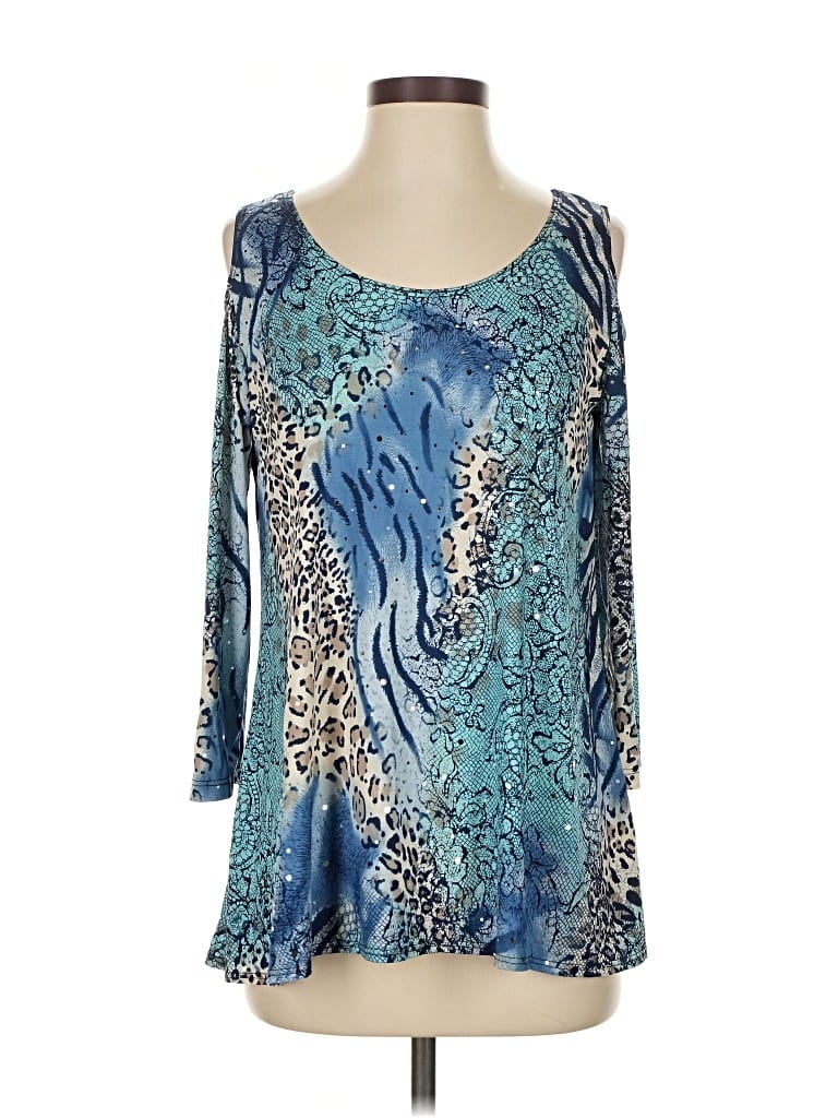 Pre-owned All Hours 3/4 Sleeve T-shirt In Blue