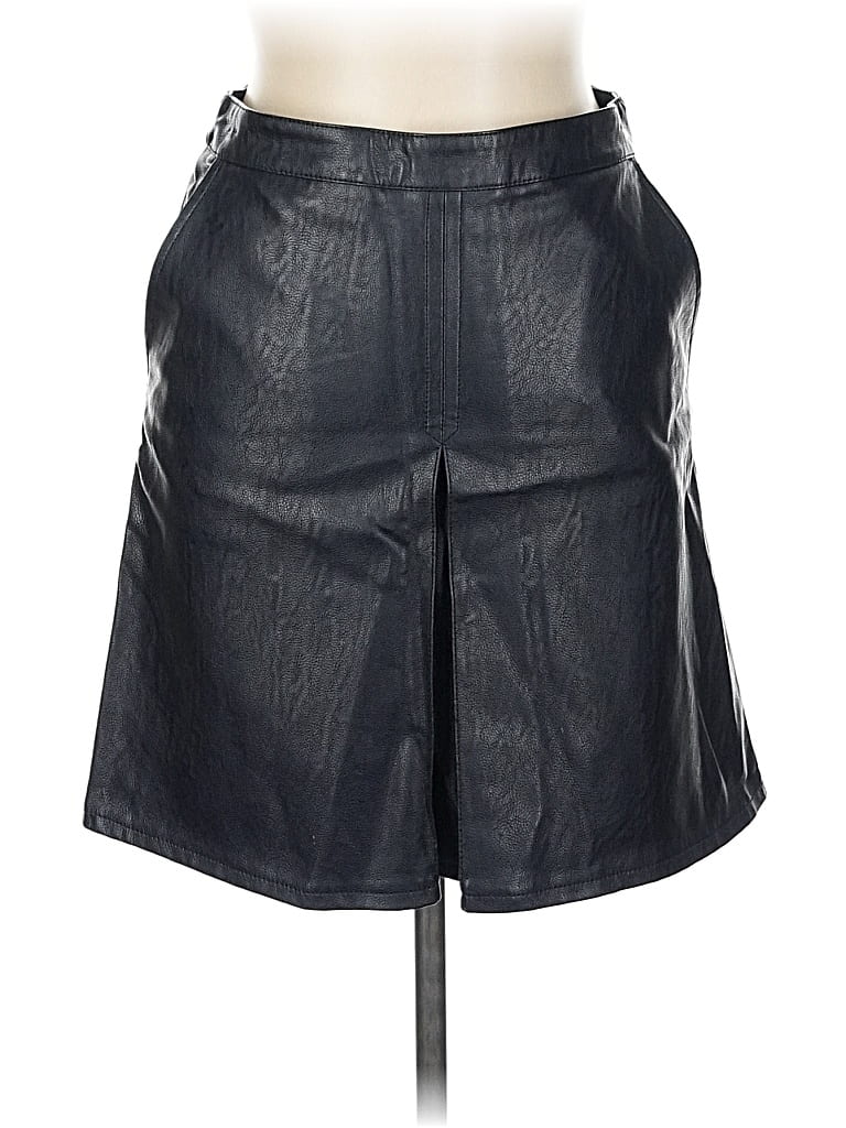 Pre-owned Sinequanone Faux Leather Skirt In Black